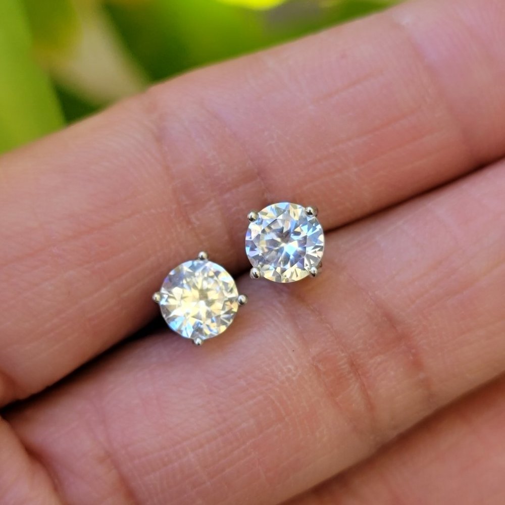 Solitaire Cz Diamond Solid 925 Sterling Silver St… - image 8